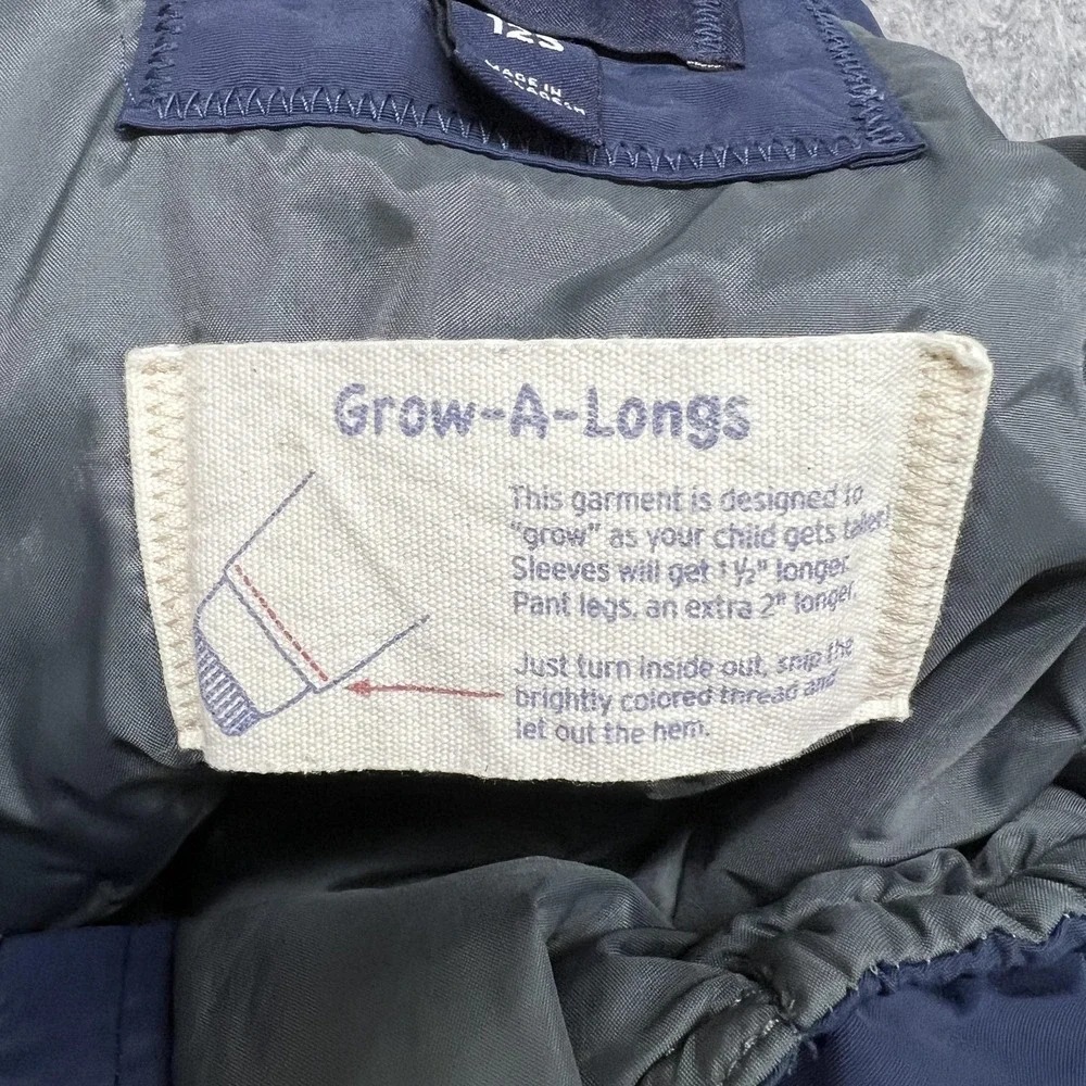 Lands End Squall Snow Bib Pants Kids 12S Blue Insulated Ski Grow A Long Outdoor